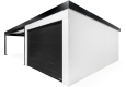 GARDEON® Garage mit Hörmann Garagentor, Fenster und Carport links